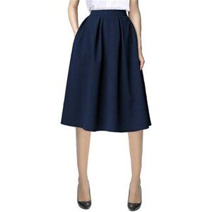 Urban CoCo A Line Midi Skirt Elastic Waist Pockets Casual Office Fall Skirt